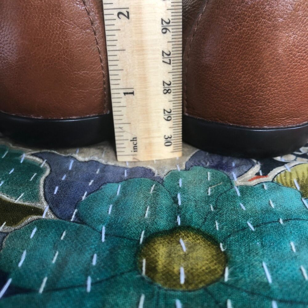 Liz Claiborne brown leather ballet shoes bows, silver trim Size 8M - Picture 14 of 16